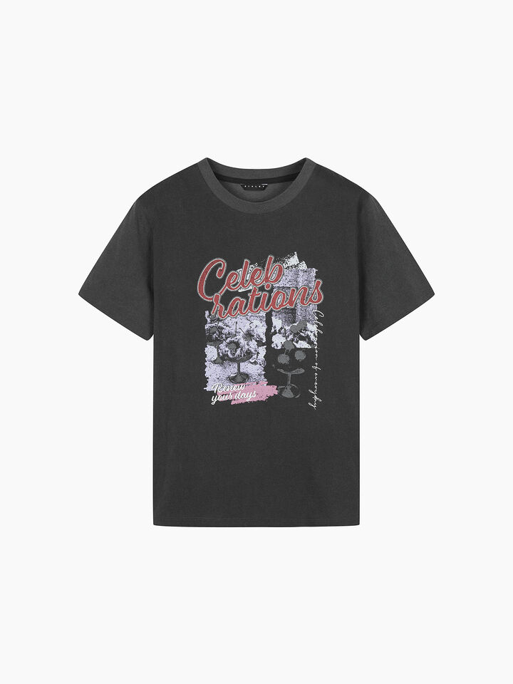 T-SHIRT - sisley k short sleeve t-shirt - Dark Gray | Sisley K image number 2